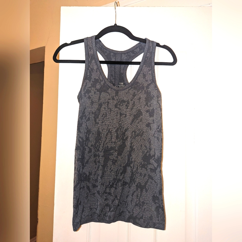 ZYIA Gray Splash Racer Seamless Tank XS